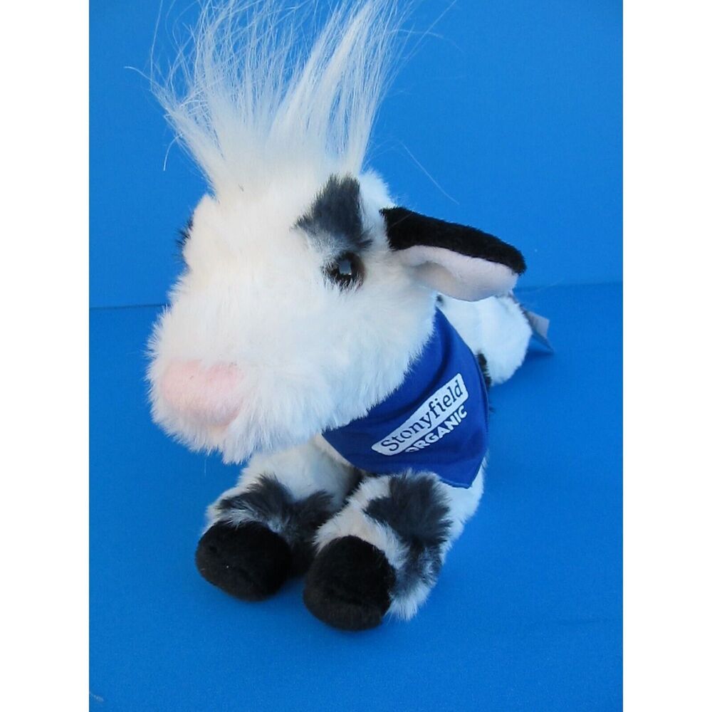 Douglas Betsy BLK/WHT Plush Cow Stonyfield Organic Bandana 9" Tag #1552